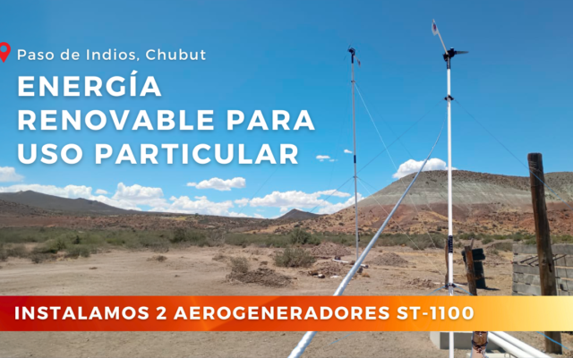 Dos aerogeneradores en Chubut